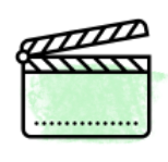ícono de claqueta de cine